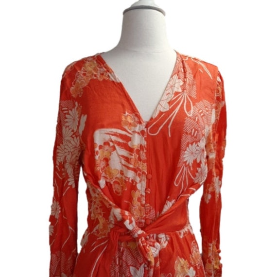 strapless open back dress Janyas Closet Teens Orange Floral Texture Cocktail Dress