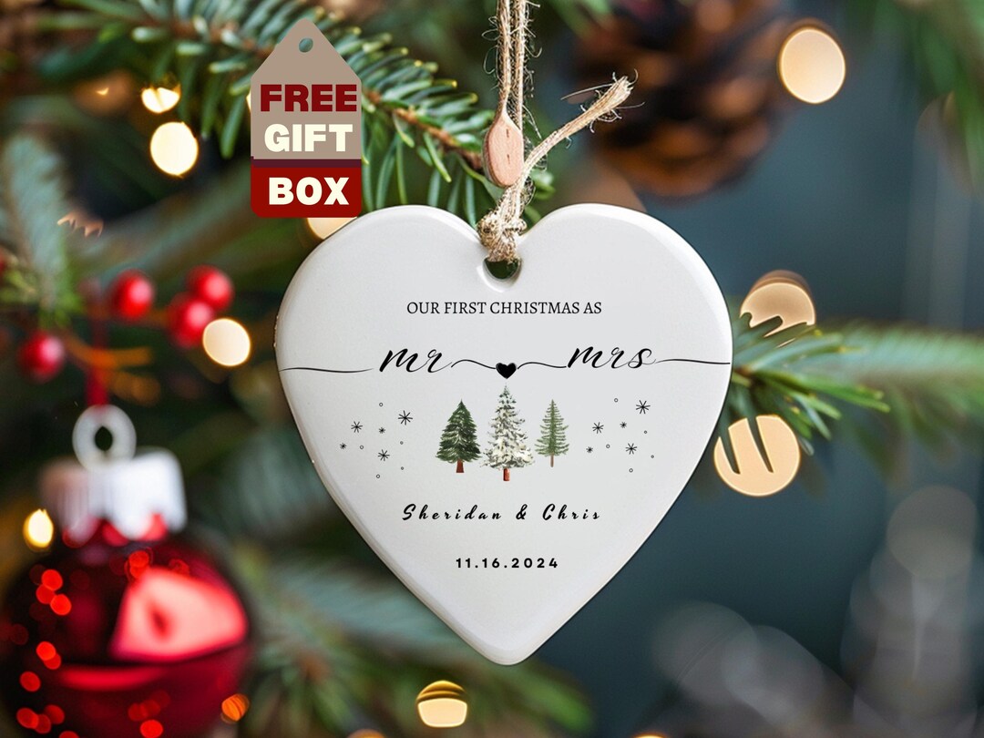 Our First Christmas as Mr & Mrs Ornament, Personalized Our First ...
