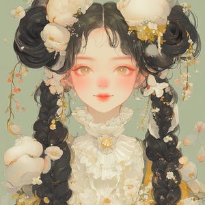 OC Adoptable 40: Vintage Blossom Themed (2 images)