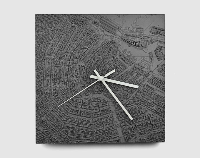 Amsterdam | Concrete City Map Wall Clock