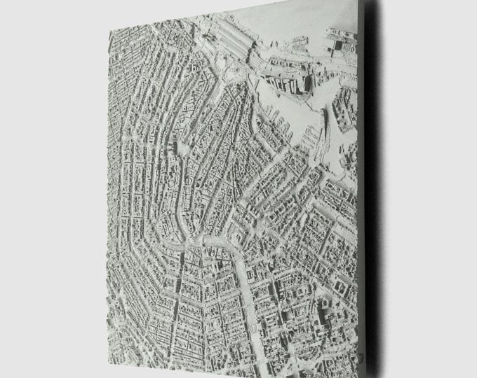 Amsterdam | Concrete City Map Wall Panel