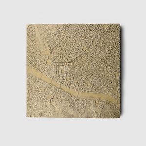 Florence | Florence | Panneau mural | Plan de la ville 3D | 30x30