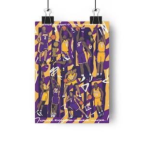 Los Angeles Lakers Art Print 2001/02 NBA Champions Giclée Art Print