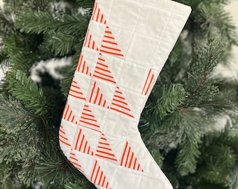 Quilted Stocking in Candy Cane Stripe