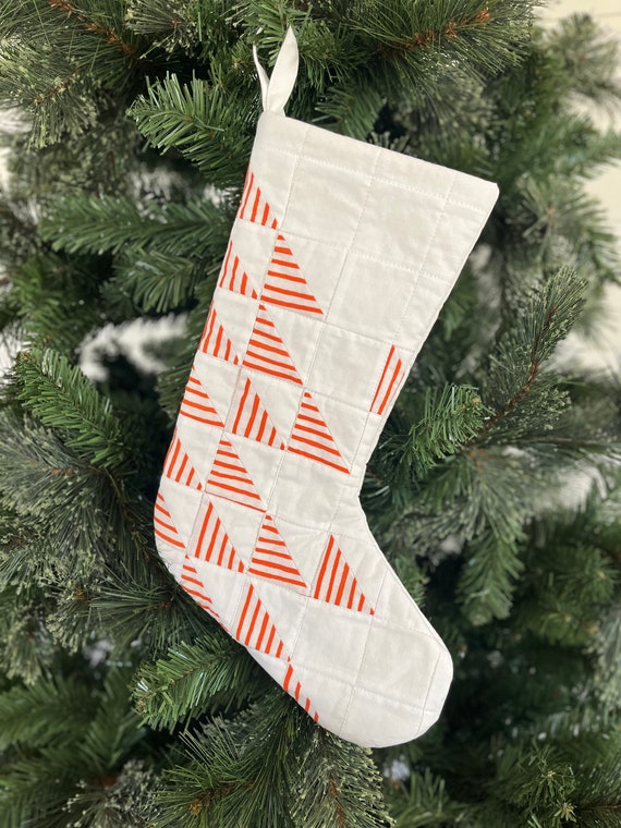 Quilted Stocking in Candy Cane Stripe