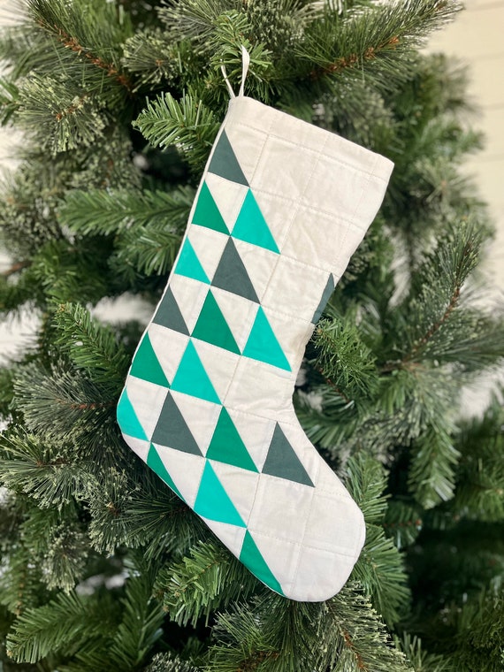 Quilted Stocking in Greens