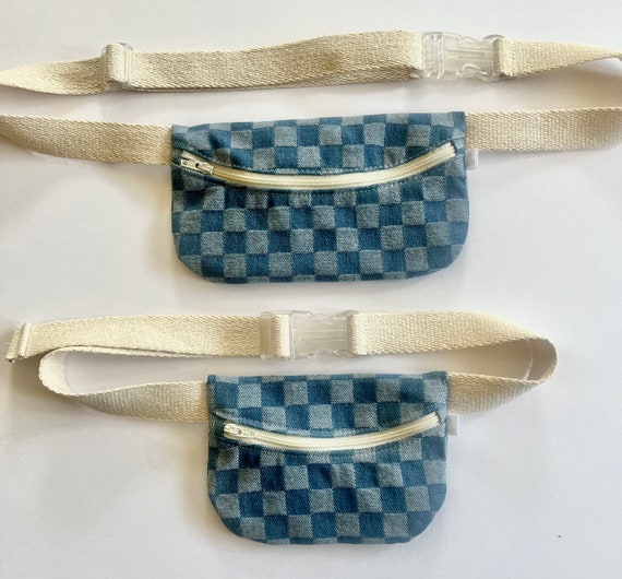 Mommy n Me Treasure Pouch in Denim Checkers