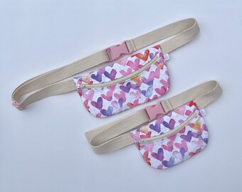 Mommy n Me Treasure Pouch con cuori acquerellati