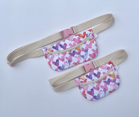 Mommy n Me Treasure Pouch in Watercolor Hearts
