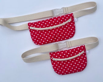 Mommy n Me Treasure Pouch in Red Hearts