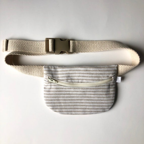 Treasure Pouch in Beige Stripe