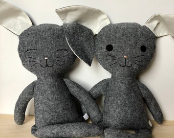 Charcoal Linen Bunny