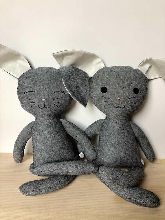 Charcoal Linen Bunny