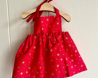 Red Metallic Stars Dress