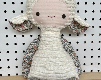 Calico Chenille Lovey Lamb