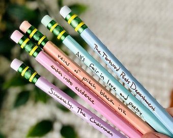 The Tortured Poets Department Pencils, Taylors Engraved Pencils, Custom Pencils, Eras Merch, Pastel Pencils