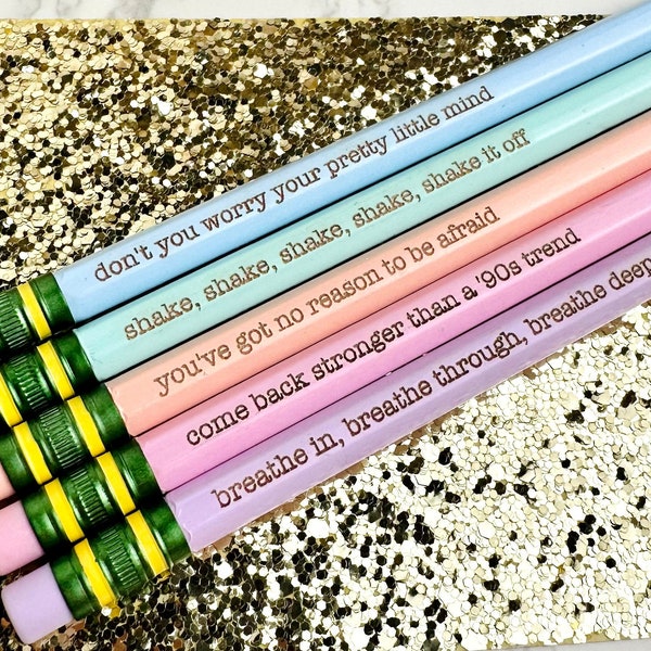 Taylors Engraved Pencils, Custom Pencils, Eras Merch, Pastel Pencils, Custom Engraved Pencils