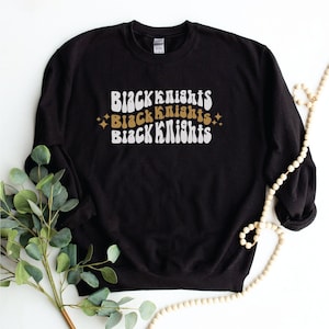 Black Knights Retro Crew Neck Sweatshirt, USMA West Point Vintage Inspired Sweatshirt, West Point Crew Neck, Feminine West Point Sweatshirt