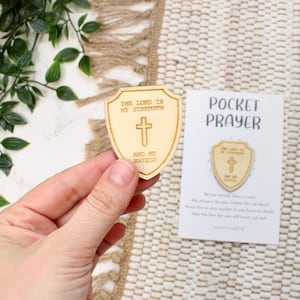 Psalm 28:7 Pocket Prayer, The Lord is My Strength and My Shield Prayer Token, Back to School Gift, Prayers on Your First Day of School Gift