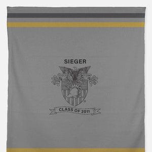 West Point Gray Girl Blanket with Custom Graduation Year, USMA Class Motto, Minky Fleece Throw Blanket