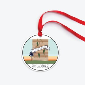 Fort Jackson Army Base Ornament, South Carolina Army Base Drawing, Collectible Duty Station Ornament, PCS Gift, Army Base Christmas Ornament