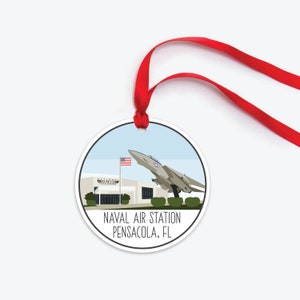 Naval Air Station Pensacola Ornament, Florida Air Force Base Collectible Duty Station Ornament, PCS Gift, Military Base Christmas Ornament