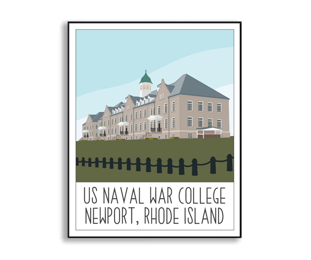 US Naval War College Poster, Newport RI Print, Rhode Island Naval Base ...