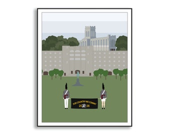 Ilustración del año de graduación de USMA West Point New York, promoción de West Point de 2023, promoción de USMA de 2026, póster con el lema de la promoción de USMA