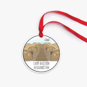 Camp Bastion Ornament,  Afghanistan Military Base Christmas Ornament, Collectible Deployment Duty Station Ornament, Camp Bastion Afghanistan
