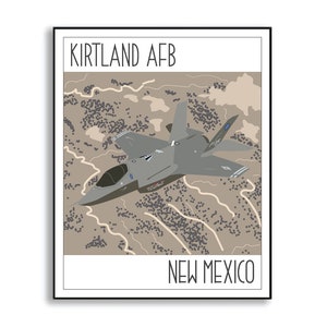Kirtland Air Force Base, New Mexico, Military Illustration, Collectible Duty Station Sign
