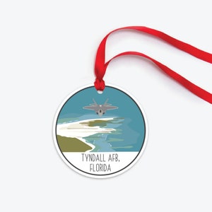 Tyndall Air Force Base Ornament, Tyndall AFB Florida Christmas Ornament, Collectible Duty Station Ornament, PCS Gift, Squadron Gift