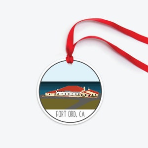 Fort Ord Ornament, Collectible Duty Station Ornament, California Army Base Christmas Ornament