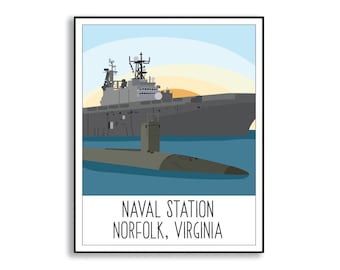 デジタルダウンロード 11 x 14 インチの米国海軍基地 (バージニア州