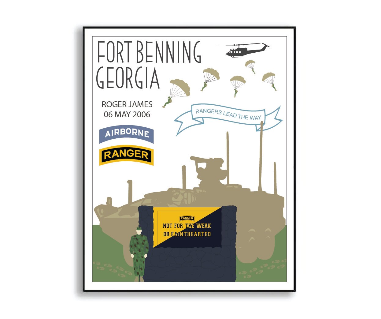Ranger School Graduation Military Base Illustration Etsy