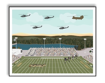 Ilustración de la base militar de West Point, Nueva York, de la USMA