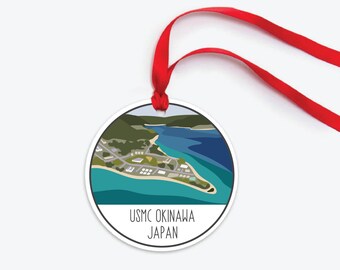 USMC Okinawa Ornament, Collectible Military Base Ornament