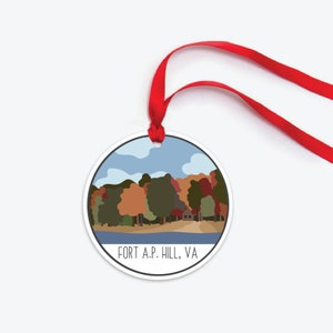 Fort A.P. Hill Ornament, Fort A P Hill Army Base Ornament, Collectible Duty Station Ornament, Military Gift, Army Base Christmas Ornament