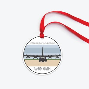 Cannon Air Force Base Ornament, Collectible Duty Station Ornament, PCS Gift, Air Force Kerstornament