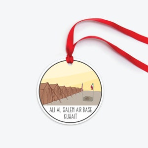 Ali Al Salem Air Base Ornament, Kuwait Air Base Ornament, Collectible Duty Station Ornament, Kuwait Military Base Christmas Ornament