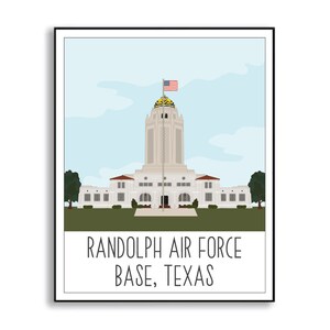 Randolph Air Force Base Duty Station Sign, Randolph AFB Poster, Air Force Base Poster, Randolph AFB Print, Airman Gift, Air Force Base Sign