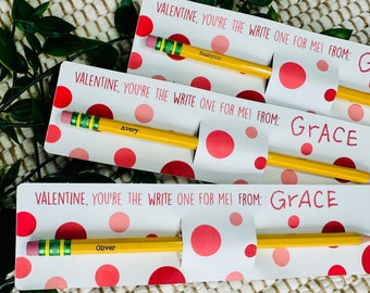 Lápices personalizados del Día de San Valentín, San Valentín de clase personalizada, Regalo funcional del Día de San Valentín, Lápices grabados personalizados, Regalo de San Valentín para niños Punny