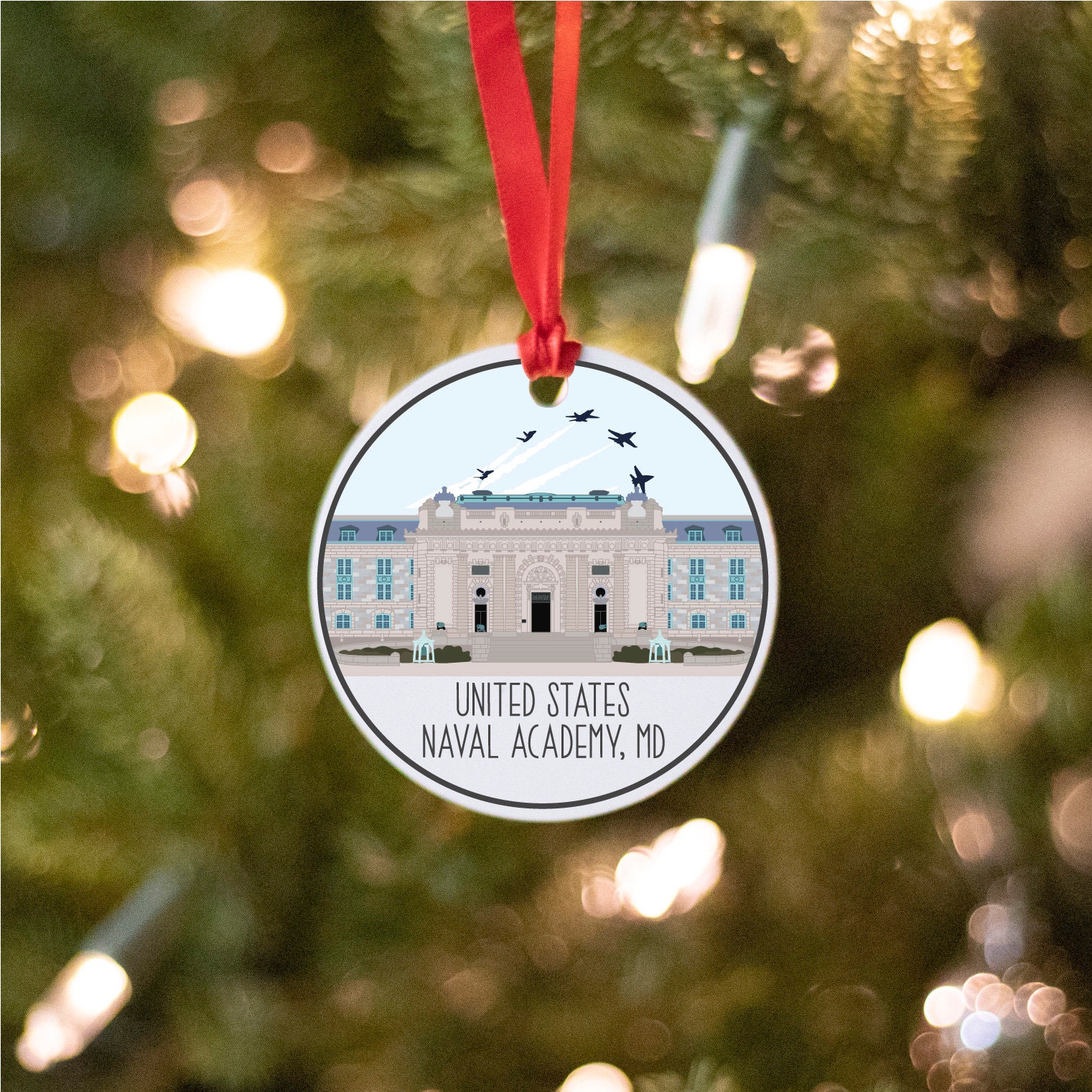 U S Naval Academy Christmas Leave 2022 Us Naval Academy Ornament Navy Base Christmas Ornament | Etsy