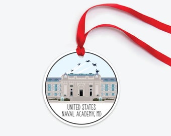 US Naval Academy Ornament, Navy Base Christmas Ornament, Maryland Collectible Duty Station Ornament, PCS Gift, Squadron Gift