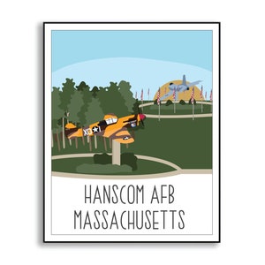 Hanscom Air Force Base Duty Station Sign, Hanscom AFB Poster, Air Force Base Poster, Hanscom AFB Massachusetts Print, Hanscom AFB Print