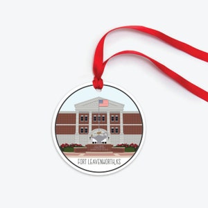 Fort Leavenworth Ornament, Military Base Ornament, Collectible Duty Station Ornament, PCS Gift, Army Christmas Ornament