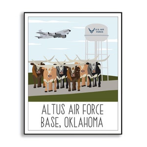 Altus AFB Poster, Altus Luftwaffenstützpunkt Druck, Oklahoma Luftwaffenstützpunkt Poster, Altus AFB Dienstschild, Altus Luftwaffenstützpunkt Souvenir