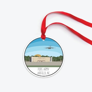 Pope Army Airfield Ornament, Collectible Duty Station Ornament, Airman PCS Gift, Army Air Force Christmas Ornament