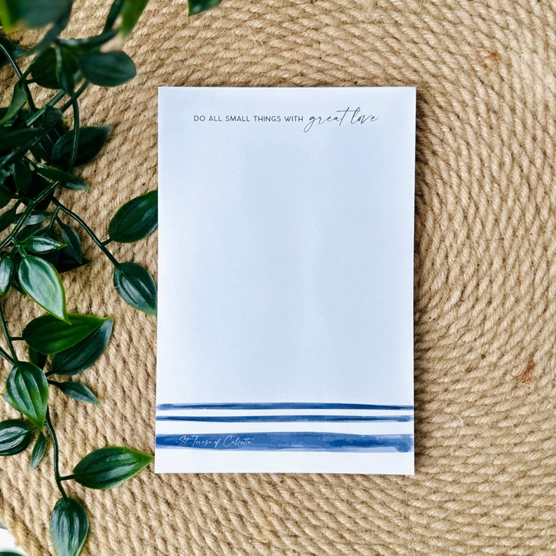 Do Small Things with Great Love Notepad, Mother Teresa Quote Notepad, Catholic To Do List, Catholic Office Supply, Catholic Stationery image 1