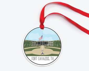 Fort Cavazos Ornament, Military Base Ornament, Collectible Duty Station Ornament, PCS Gift, Fort Hood Renamed Ornament, Fort Cavazos Gift