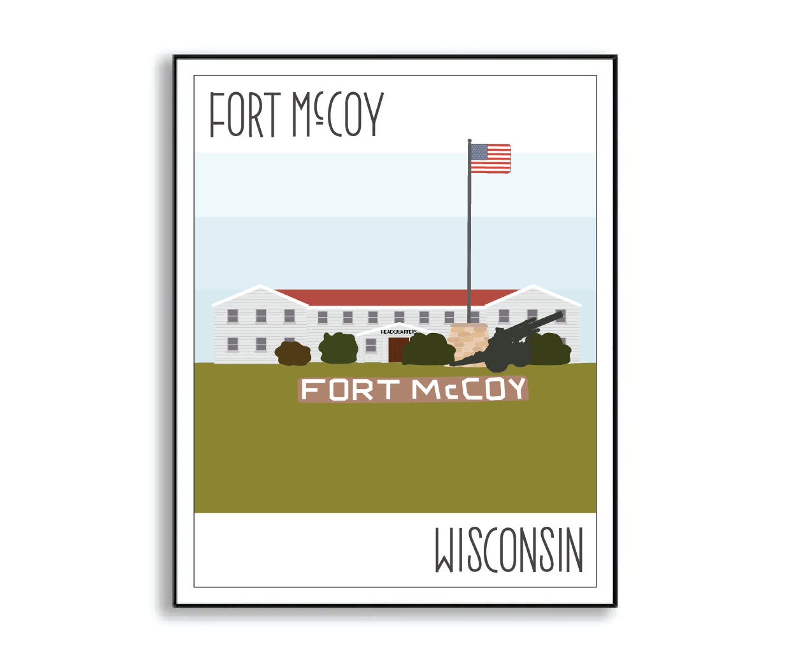 Fort Mccoy Wisconsin Military Base Illustration Etsy